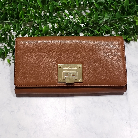 MICHAEL Michael Kors Handbags - Michael Kors Astrid Wallet Carry All Brown Leather